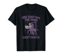 One foot out the door - Sagittarius Zodiac Design T-Shirt