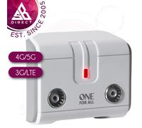 One For All 2 Way TV Signal Booster/Splitter with 5G Filter│Plug and play│InUK