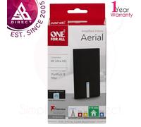 One For All Amplified Indoor Aerial│with Automatic Gain Control│4K Ultra HD│44dB