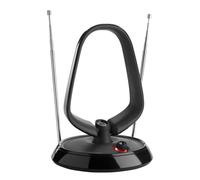 One For All Amplified Indoor Digital TV Aerial - Ready to receive Freeview and Analogue TV Signals within a range of 9 miles - HD Ready - HDTV Antenna - UHF/VHF - black - SV9143