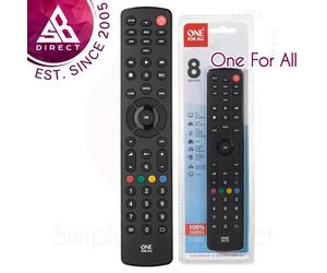 One For All Contour Universal 8 in 1 Remote Control│URC1280│Multi Purpose│Black