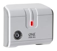 One For All Signal Booster/Splitter for TV - 1 Outputs (14x amplified) - Plug and Play - For interference free reception - Full HD compatible - white - SV9601