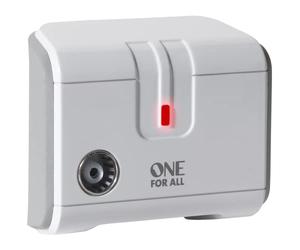One For All Signal Booster/Splitter for TV - 1 Outputs - 23dB (14x amplified) - Plug and Play - For interference free reception - Full HD compatible - white - SV9601