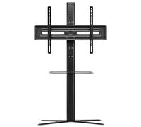 One For All Solid Universal Cantilever TV Stand with shelf Screen Size 32-70”- LCD/LED/Plasma/OLED/QLED TVs - 90° Swivel and 15° tilt - Height adjustable, VESA 600x400, Max weight 25kg - WM4672, Black