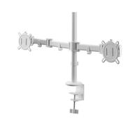 One For All Universal Dual Monitor Arm for 13-32 Inch Screens - VESA 75/100mm - Heigh adjustment -Tilt (90°), Swivel (180°) and Rotate (360°) - Max weight - 8 kg per screen - White (DM2220)