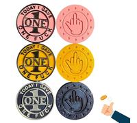 One Fuck Coin, Middle Finger Token, Double Sided Hilarious Medallion Commemorative Challenge Coins, 1.5'' Fuck Coins Desk Accessories for Family and Friends (C)