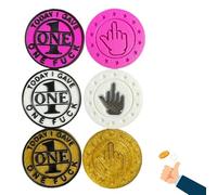 One Fuck Coin, Middle Finger Token, Double Sided Hilarious Medallion Commemorative Challenge Coins, 1.5'' Fuck Coins Desk Accessories for Family and Friends (A)