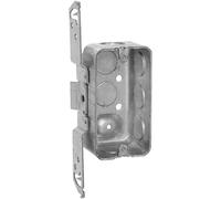 One Gang Metal Handy Box with Bracket, Old Work Utility Box, Junction Box with TS Mounting Bracket, 4'' x 2.38'', 13 Cu. Inch Capacity, 8 Knockouts, Drawn Electrical Box, with Raised Ground