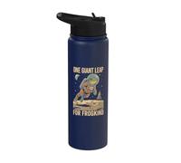 One Giant Leap for Frogkind Astronaut Space Frog Stainless Steel Insulated Water Bottle