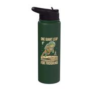One Giant Leap for Frogkind Astronaut Space Frog Stainless Steel Insulated Water Bottle