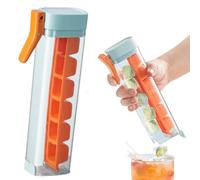 One Glass Ice Maker,Ice Cube Tray,Square Icecube Mold,One Hand PressIce TrayMold with Handle,Single Handed Pressing Icemaker,PressIceTray Mold,6 Grid Icecube Tray Cup for Drinks (1, Orange)