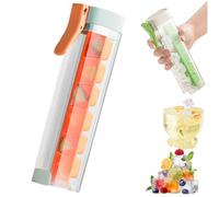 One Glass Ice Maker, One Hand Press Ice Tray Mold with Handle, 6 Grid Square ICES Tray for Home Kitchen (Orange)