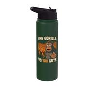 One Gorilla Vs 100 Guys Hundred Men Meme Stainless Steel Insulated Water Bottle