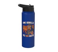 One Gorilla Vs 100 Guys Hundred Men Meme Stainless Steel Insulated Water Bottle