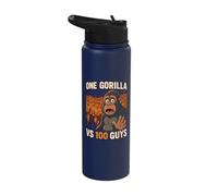 One Gorilla Vs 100 Guys Hundred Men Meme Stainless Steel Insulated Water Bottle