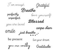 One Grace Blessed Collection - Inspirational and Motivational Words Small Temporary Tattoos - Realistic Long Lasting Waterproof Black Mini Tattoos for Women and Men