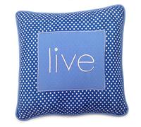 One Grace Place Simplicity Blue Decorative Pillow Live, Blue, Light Blue, White