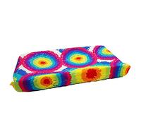 One Grace Place Terrific Tie Dye Changing Pad Cover, Aqua Blue, Royal Blue, Purple, Yellow, Green, Orange, Pink, Red and White