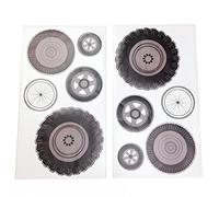 One Grace Place Teyo's Tires Wall Decals, Black, White, Grey