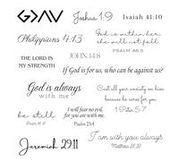 One Grace Strength in God Christian Temporary Tattoos - Inspirational Scriptures Selections - Christian Motivational Bible Verse Words and Cross Tattoos