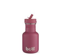 One Green Bottle - BOTL Tough Canteen Water Bottle with Sports Cap, Stainless Steel, Non-Insulated, Single-Skinned Eco Water Canteen, 350ml (Dark Cherry)