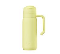 One Green Bottle Brew Flask 600ml - Insulated Stainless Steel Coffee Travel Mug with Handle & Flip Lid, Leakproof Reusable Cup, Keeps Drinks Hot & Cold - Eco-Friendly Flask Banana - BOTL