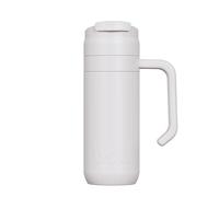 One Green Bottle Brew Flask - Insulated Stainless Steel Coffee Travel Mug with Handle & Flip Lid, Leakproof Reusable Cup, Keeps Drinks Hot & Cold - Eco-Friendly Flask - BOTL 400ml Mushroom Grey
