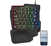One Hand Keyboard - Ergonomic Phone Mechanics Keyboard, Compact One-Hand Gaming Keyboard with RGB Lighting | Professional Gaming Accessory for Dorms Apartments