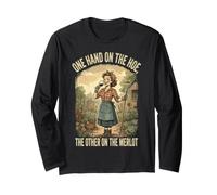 One Hand on the Hoe Other on the Merlot Wine Plant Lover Long Sleeve T-Shirt