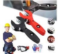One-Hand Ratchet-Type Pipe Cutter, Ratcheting Tubing Cutter, 2 in 1 Close Quarters Tube Compact Cutters, Ratcheting PVC Cutters for Cutting 1/4" to 7/8" Copper, PVC, Soft Metals (2Pcs Mix)