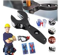One-Hand Ratchet-Type Pipe Cutter, Ratcheting Tubing Cutter, 2 in 1 Close Quarters Tube Compact Cutters, Ratcheting PVC Cutters for Cutting 1/4" to 7/8" Copper, PVC, Soft Metals (Black)