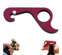 One Handed Bottle Opener, One Handed Can Opener, Grab and Open Bottles in a Single Motion, Caps are Undamaged During Removal, Magnetic for Convenient Storage (Red)