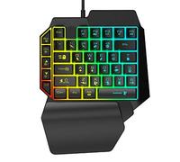 One-Handed Gaming Keyboard, 39 Keys RGB Backlit Portable Mini Gaming Keypad Wired Single Hand Mechanical Ergonomic Keyboard,for PUBG Computer Desktop PC Gamer