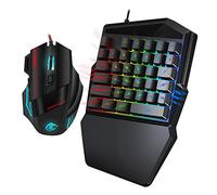 One-handed Gaming Mouse and Keyboard Set,Ergonomic Keyboard and Mouse Set,Support LED Color Backlight,Support XP/Win ME/Vista/Win7/8/Android/Linux/Apple