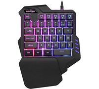 One Handed Mechanical Gaming Keyboard, Quick Responsive RGB Backlit USB Portable Mini Gaming Keypad with Wrist Rest for Xbox One/PS4/PC/Mac/Laptop Gamer