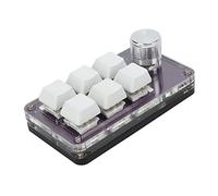 One Handed Mechanical Keyboard, Simple Operation 6 Key Mini Keypad with RGB Light Knob for Office