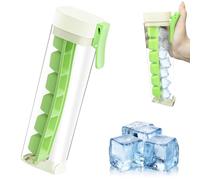 One Handed Pressing Ice Cube Tray, Easy-Release Ice Cube Mold 6-Cell Ice Cube Making Box, Portable Food Grade Ice Cube Trays for Freezer, Household Ice Tray for Ice Drink, Juice (Green)