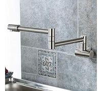 One-Handle Kitchen Faucet, Cold Water Pot Filler Only, Wall Mount, Brushed Nickel