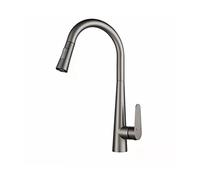 One-Handle Pull Down Kitchen Faucet, High Arc 1 Hole SUS304 Stainless Steel Bar Sink Faucets, 2 Functions Pull Out Sprayer Kitche Mixer Taps, Commercial Modern Vessel Tap
