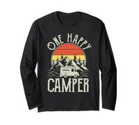 One Happy Camper Toddler Boy Funny Vintage Camper Van Long Sleeve T-Shirt