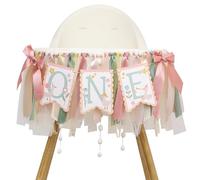 One Happy Goose High Chair Banner - Sweet 1st Birthday Party Decorations,Colorful Highchair Garland with Bow Ribbon,Little Goose First Birthday Banner Photo Props,Fun Geese Lawn Party Supplies