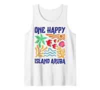 One Happy Island Aruba Vintage Tropical Beach Vacation Tank Top