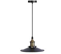 One Head Metal Flat Cone Shade Pendant Light Vintage Hanging Lamp for KitchenRestaurant BarBalcony Industrial Style Lighting Fixture E27 Bulb Holder.