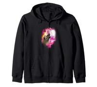 One Hedgehog howling at the moon pink moon Hedgehog lover Zip Hoodie