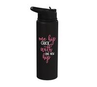 One Hip Chick with One New Hip - Hip Replacement Recovery Stainless Steel Insulated Water Bottle