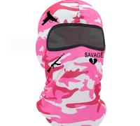 One-Hole Hat Ski Mask Sun Protection Full Face Balaclava Outdoor Sports Thermal for Men Women, Pink Camouflage, 7