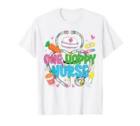 One Hoppy Nurse Stethoscope Heart Easter Bunny Easter Day T-Shirt