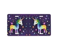 One-horse star License Plate for Front of Car â€“ Personalized Aluminum Car Tags â€“ 6â€ x 12â€ Universal Fit.