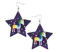 One-horse star Prints Leather Star-Shaped Earrings Lightweight And Stylish Accessories For Parties Dances And Everyday Life.