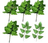 One Hundred Artificial Fern Leaves, Seven-Branch Persian Fern, Rich Green, Flexible And Waterproof, Plastic & Polyester For Home, Garden, And Party Decorations